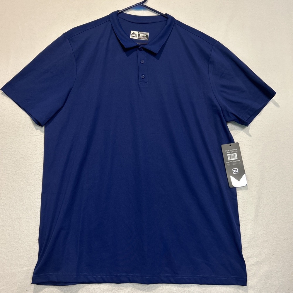 RBX Performance Mens XLarge Polo Shirt X-Dri Short Sleeve Golf Athletic Blue
